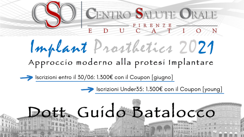 IMPLANT PROSTHETICS 2021 - APPROCCIO MODERNO ALLA PROTESI IMPLANTARE