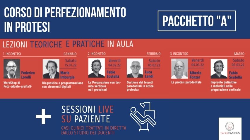 PACCHETTO "A" CORSO DI PERFEZIONAMENTO PROTESI 2022