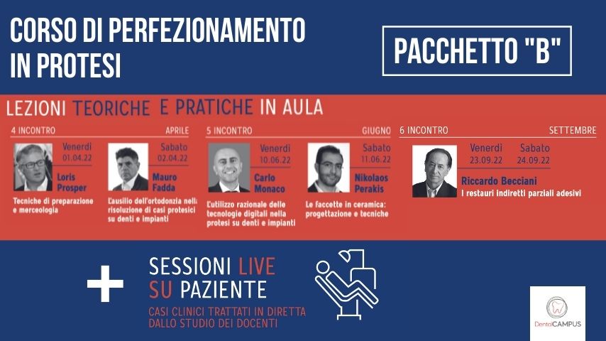 PACCHETTO "B" CORSO DI PERFEZIONAMENTO PROTESI 2022